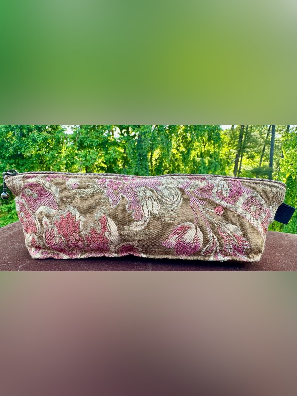 MARUCA Zipper Pouch Vintage Purse Organizer, Travel Makeup Do-Dad Bag